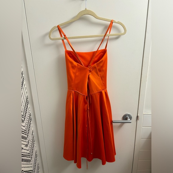 Eva Brazzi Coral/ Orange Satin Cocktail Dress - Picture 2 of 9